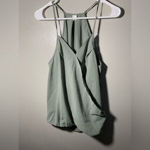 Dressy olive green tank top - size large